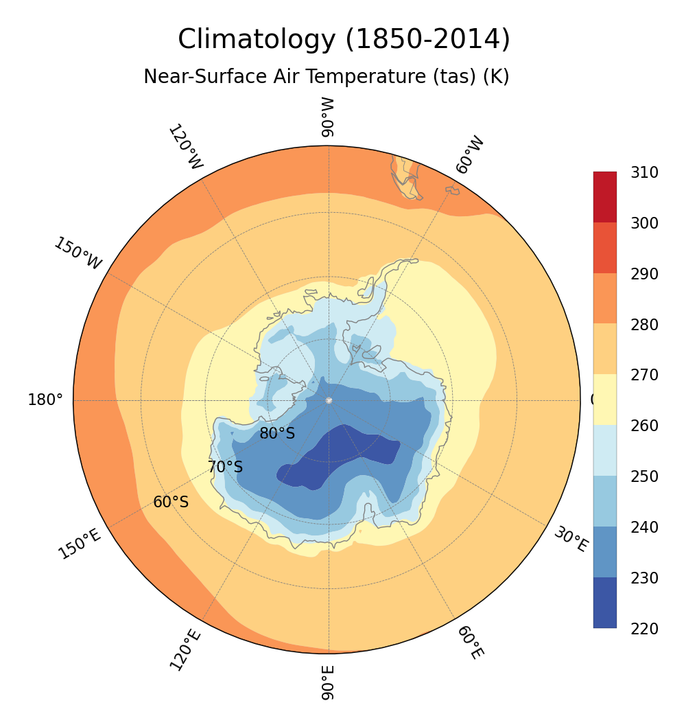 Climatology of Near-Surface Air Temperature of dataset EC-Earth3 (project CMIP6) from 1850 to 2014.