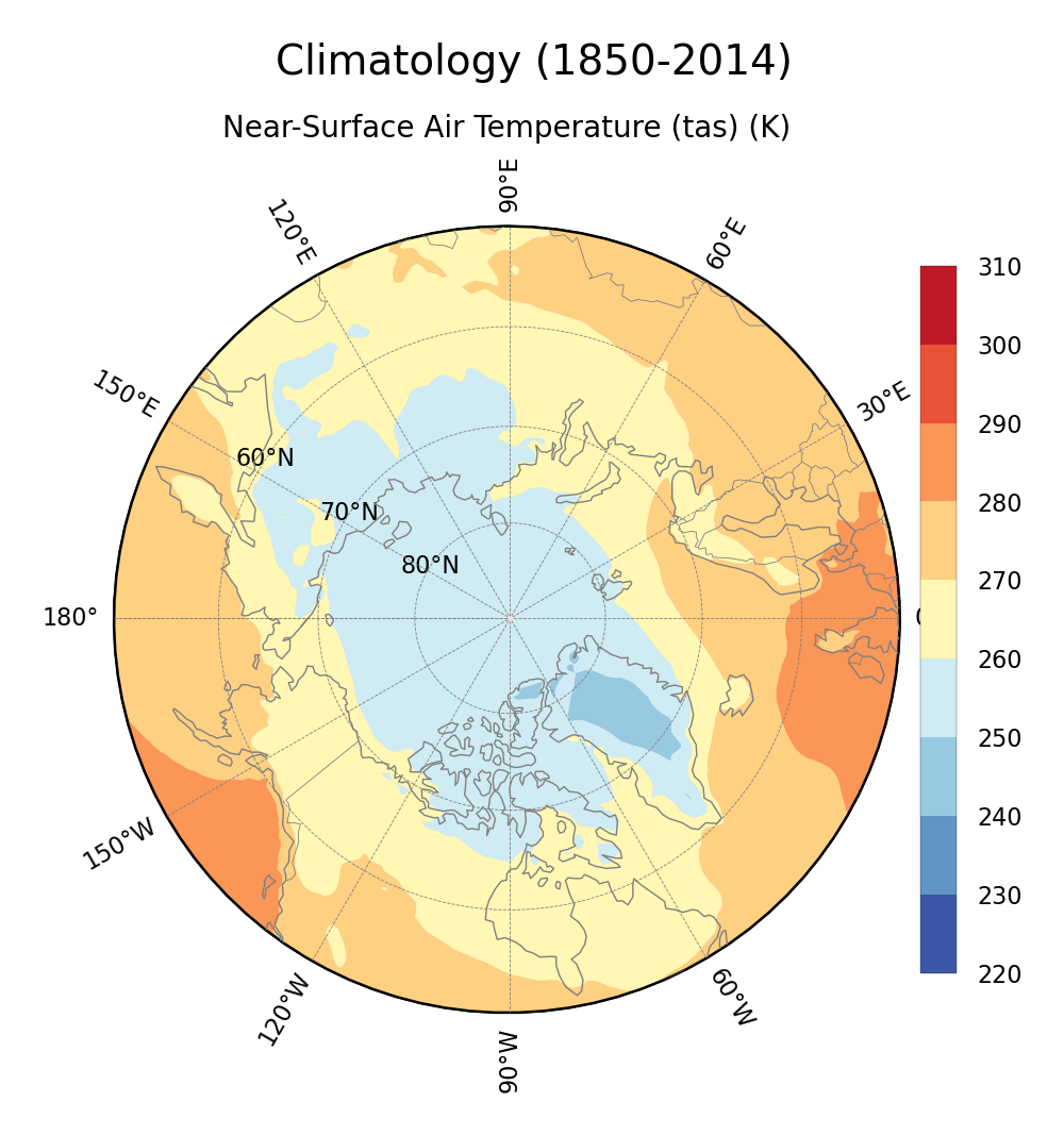 Climatology of Near-Surface Air Temperature of dataset EC-Earth3 (project CMIP6) from 1850 to 2014.