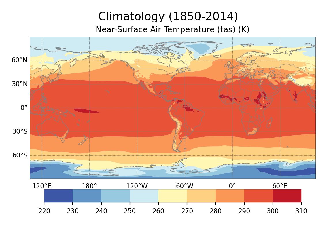 Climatology of Near-Surface Air Temperature of dataset EC-Earth3 (project CMIP6) from 1850 to 2014.