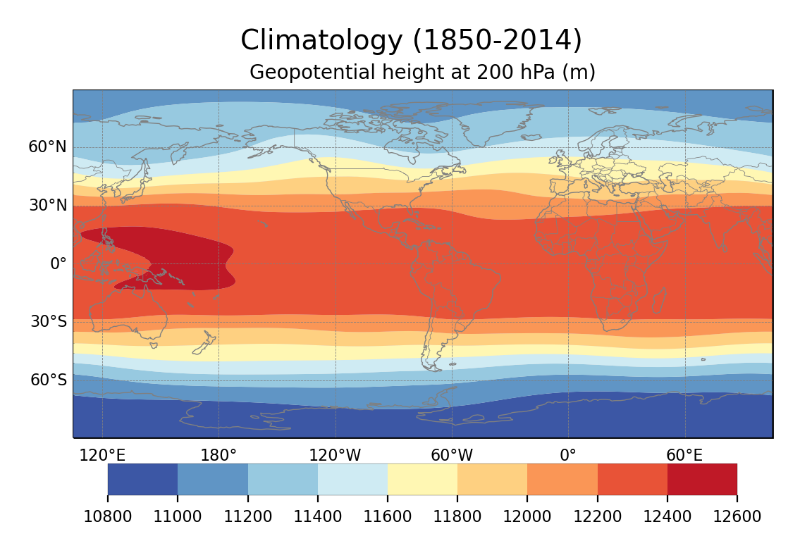 Climatology of Geopotential Height of dataset EC-Earth3 (project CMIP6) from 1850 to 2014.